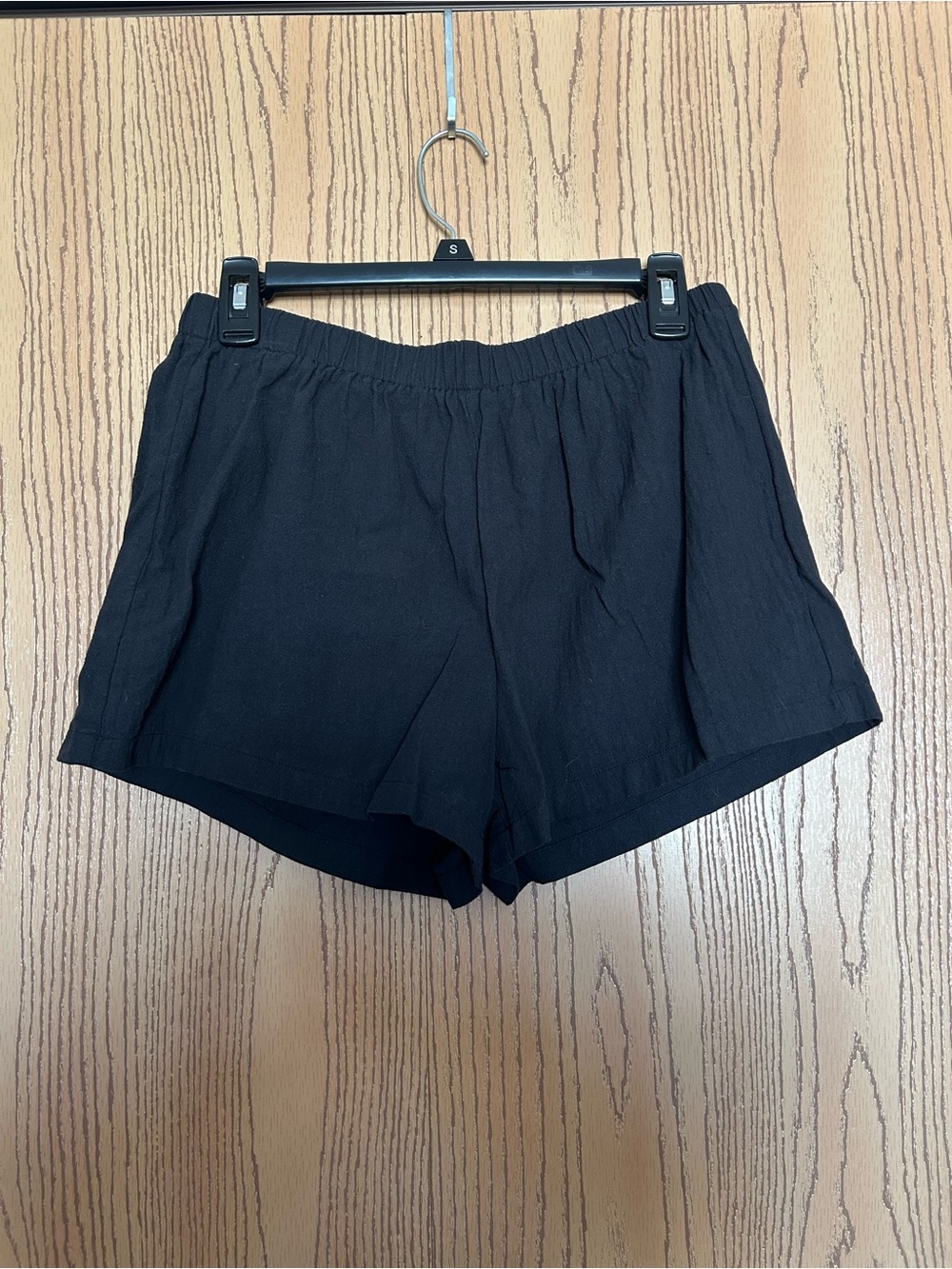 SHEIN Black Elastic-Waist Casual Shorts